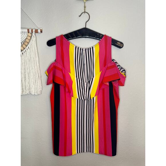 Nygard Stripe Cold Shoulder Top sz M - Picture 5 of 5